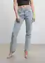 Jeans Camille Tejano Claro Talla 44 Mujer Mango