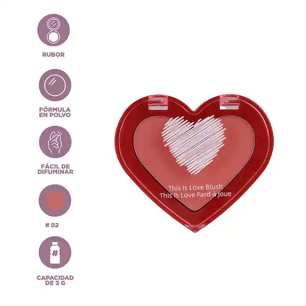 Rubor en Polvo Compacto This is Love 02 Miniso
