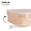 Miniso Contenedor Cuadrado de Plástico Pequeño Beige Blanco