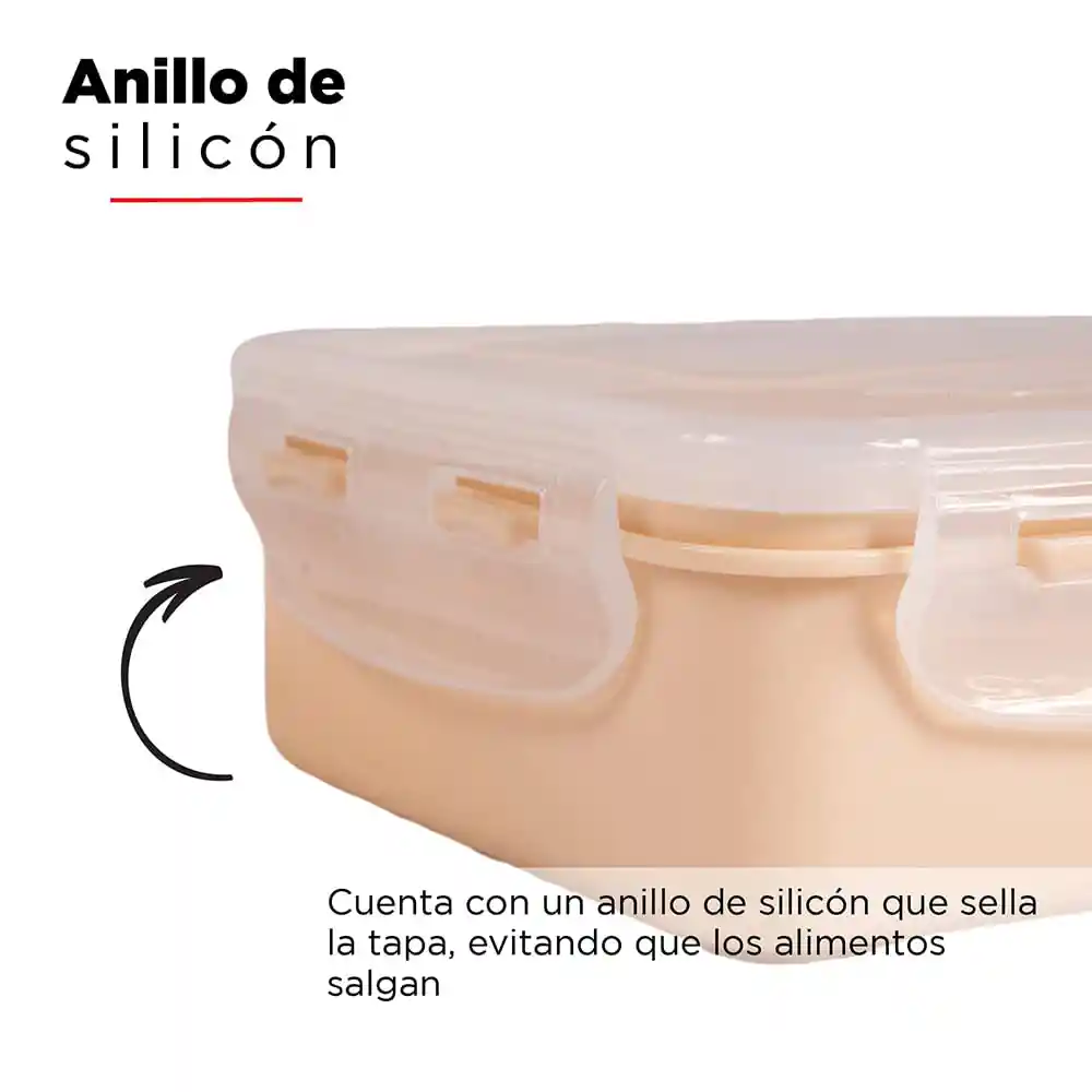 Miniso Contenedor Cuadrado de Plástico Pequeño Beige Blanco