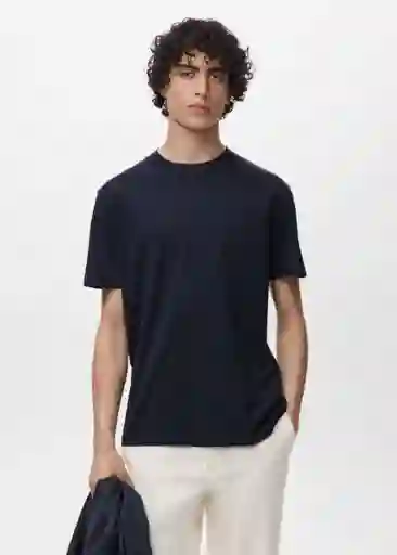 Camiseta Bellow Navy Talla S Hombre Mango