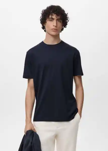 Camiseta Bellow Navy Talla S Hombre Mango
