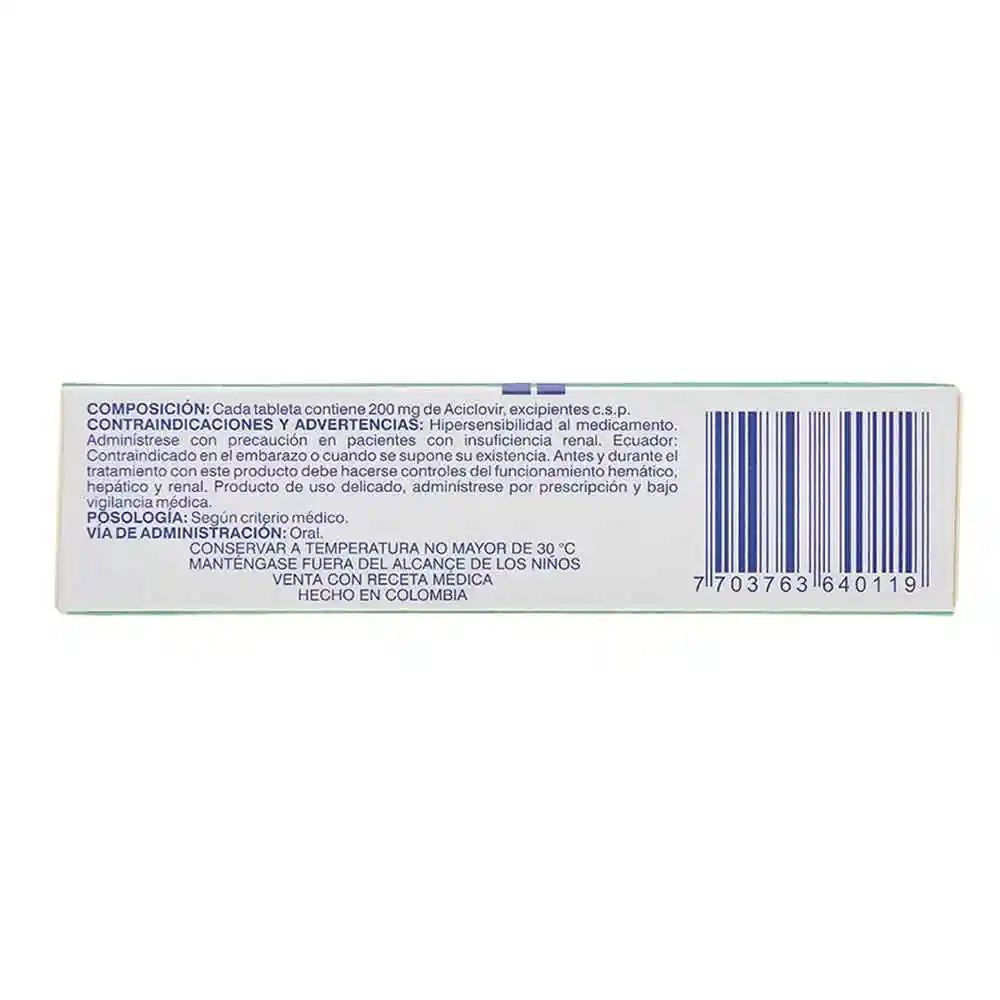 La Santé Aciclovir (200 mg) 24 Tabletas