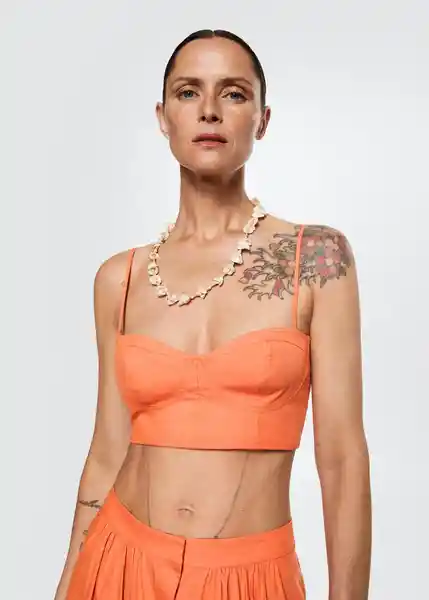 Top Milane Mandarina Talla 18 Mujer Mango