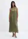 Vestido Amira-A Khaki Talla L Mujer Mango