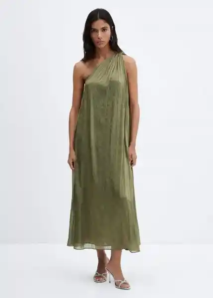 Vestido Amira-A Khaki Talla L Mujer Mango