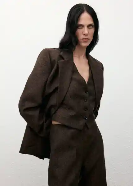 Chaleco Piper Marrón Talla S Mujer Mango