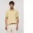 Camisa Polo Rea Amarillo Pastel Talla L Hombre Mango