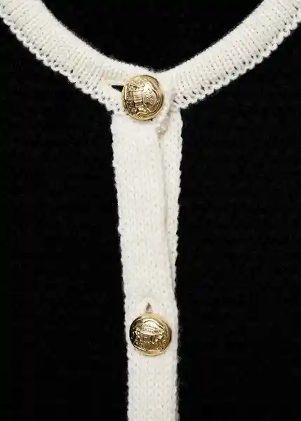 Chaqueta Cazadora Tricot Poshy Negro Talla XS Mujer Mango