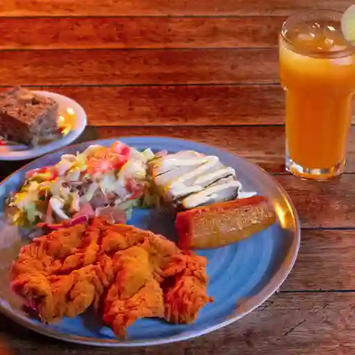 Menu ligero con chuleta de pollo