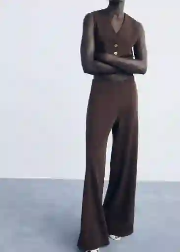 Pantalón Salve Marrón Talla L Mujer Mango