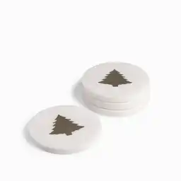 Set Portavaso Árbol Navidad Mármol Ambiente Gourmet