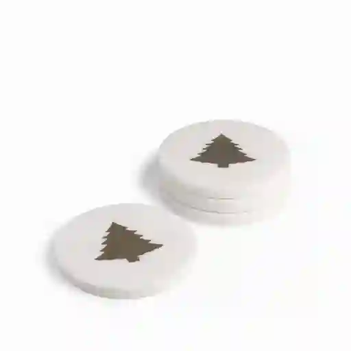 Set Portavaso Árbol Navidad Mármol Ambiente Gourmet