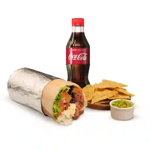 Burro bravo+ bebida+nachos