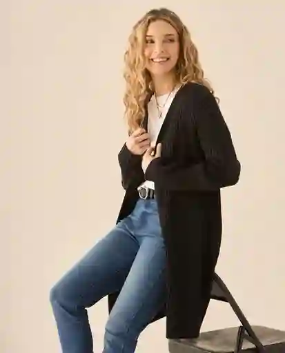 Cardigan Tejido Negro Jaguar Ultraoscuro Talla M 663G202 Esprit