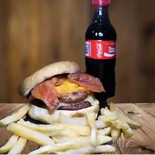 Combo hamburguesa carnivora+papas+gaseos