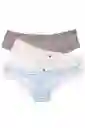 Lili Pink Pack Panty Hípster Algodón Blanco Talla S Ref.489A