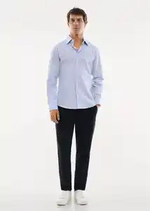 Camisa Bayat Azul Talla S Hombre Mango