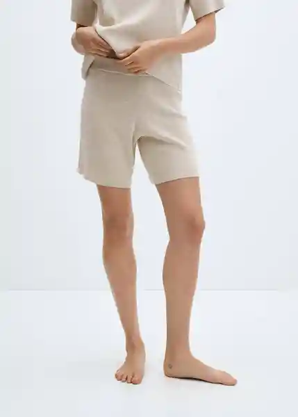 Short Pijama Avellana Beige Talla M Mujer Mango