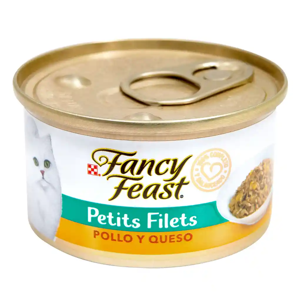 Fancy Feast Filetes Pollo y Queso Petits Lata