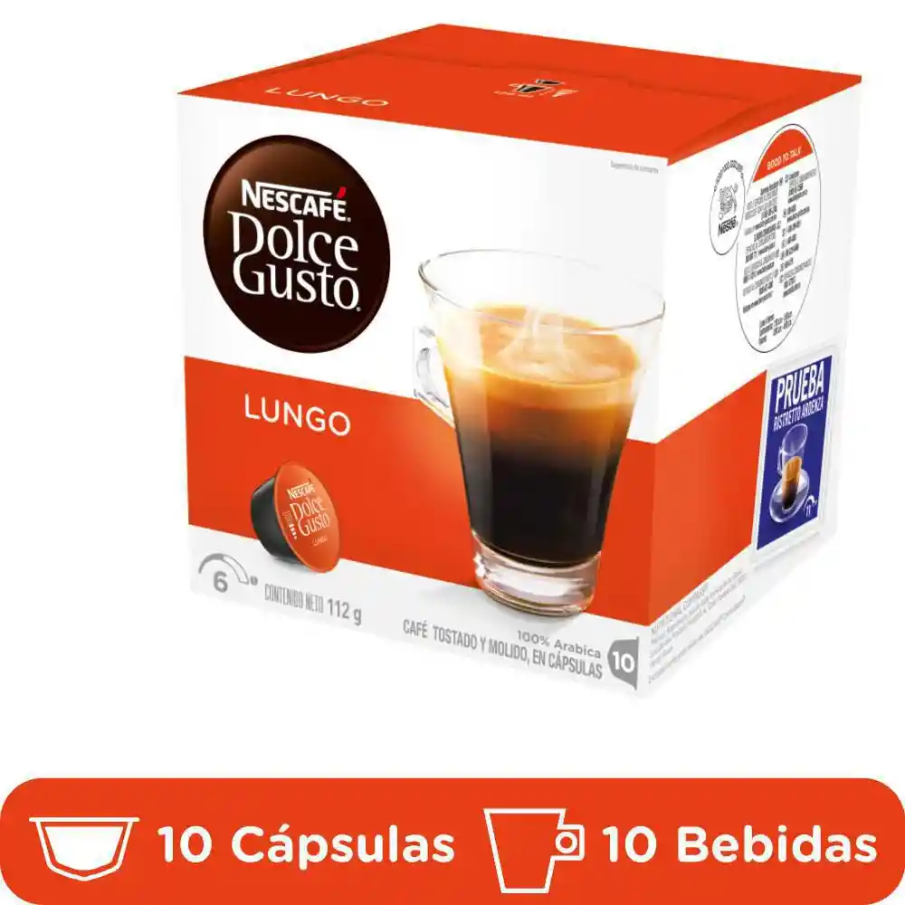 Nescafé-Dolce Gusto Café Tostado y Molido Lungo en Cápsula