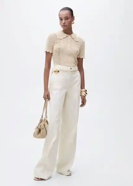 Jersey Bibe Beige Talla M Mujer Mango