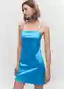 Vestido Nori Azul Talla 24 Mujer Mango