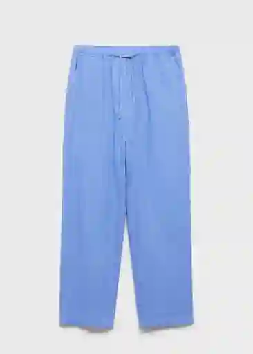 Pantalón Linen Azul Talla XL Mujer Mango