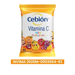 Cebión Minis tabletas masticables para niños Vitamina C Multi-Sabor con 45 unidades