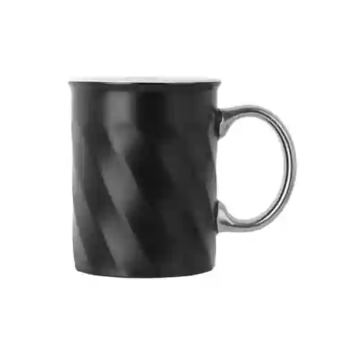 Taza de Cerámica Serie Silver Grey Color Negro Miniso