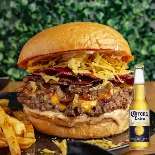 Combo Hamburguesa Capital + Cerveza Corona Bot. 355ml