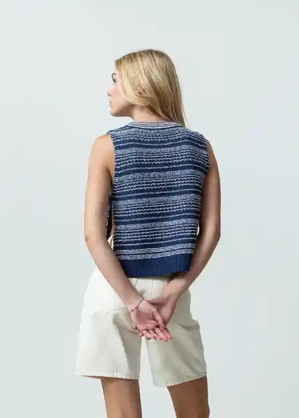 Chaleco Tejido Mujer Azul Anochecer Ultra Oscuro Talla S 482G010 Naf Naf