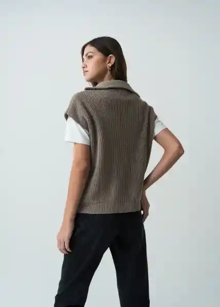 Blusa Manga Sisa Tejido Gris Aluminio Claro M/L 082G070 Naf Naf