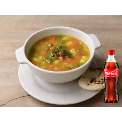 Combo Sopa del Día 16 Oz + Coca Cola Original 400 ml
