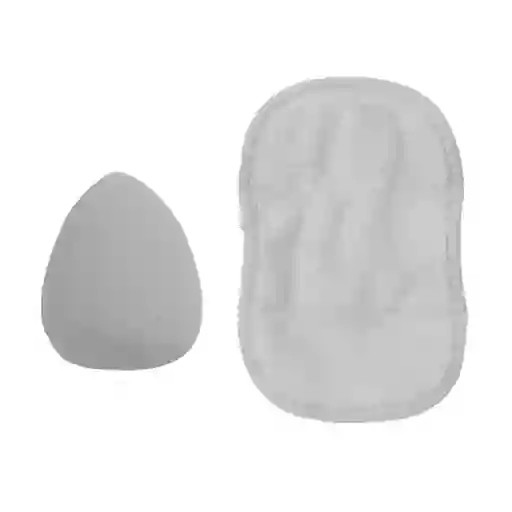 Set Paño y Esponja Limpiadora Facial Serie Silvery Gray Miniso