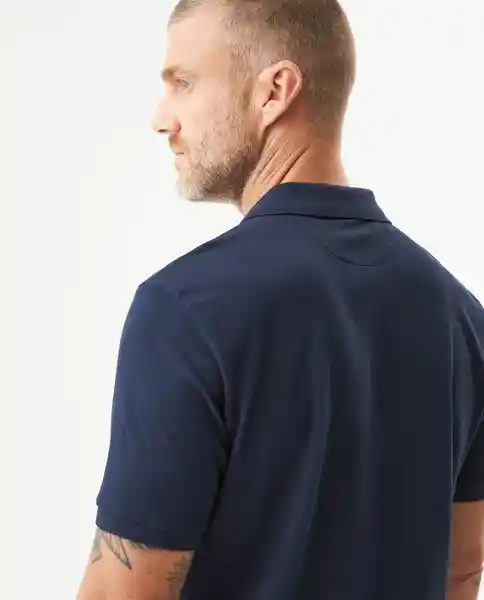 Camiseta Polo Contrast Neck Azul Dark Ultraoscuro L Chevignon