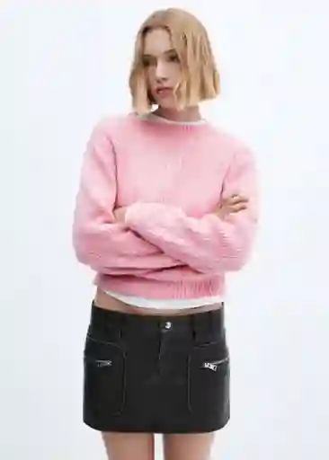 Jersey Piqueton Rosa Talla M Mujer Mango