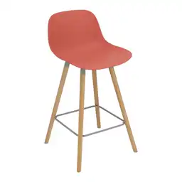 Silla Alta de Polipropileno y Madera Naranjo 0001 Casaideas