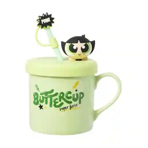 Taza Con Pitillo de Serie Las Chicas Superpoderosas Verde Miniso