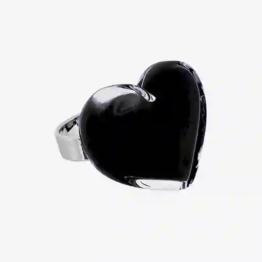 Inkanta Anillo Corazón Negro Medium