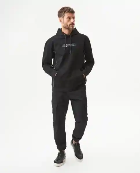 Hoodie Racing Piping Masculino Negro Sombrio Talla L Chevignon