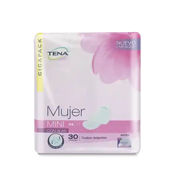 Tena Toalla Higiénica Discreet Mini Con Alas