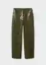 Pantalón Croco Khaki Talla 44 Mujer Mango