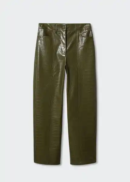 Pantalón Croco Khaki Talla 44 Mujer Mango