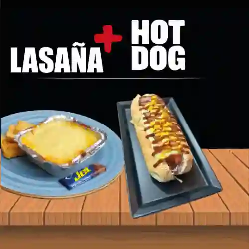 Lasaña + Hotdog