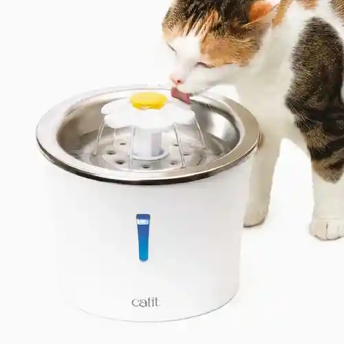 Catit Fuente Para Gatos Acero Inoxidable Con Flor 3 L