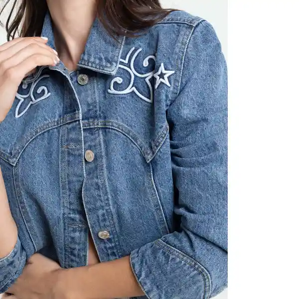 Chaqueta Maia Mujer Azul Indigo Medio Talla S 423E308 Naf Naf