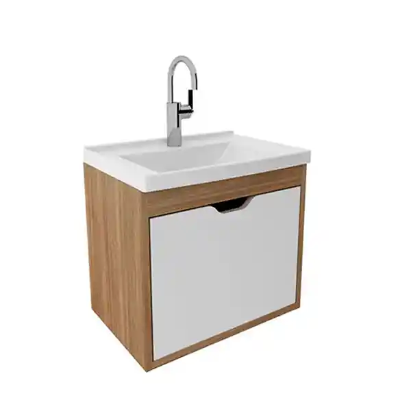 Graz Mueble de Baño Con Lavamanos Teca/Blanco