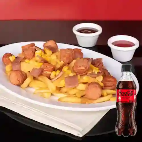 Combo Salchipapas + Coca Cola Sin Azúcar 400 ml