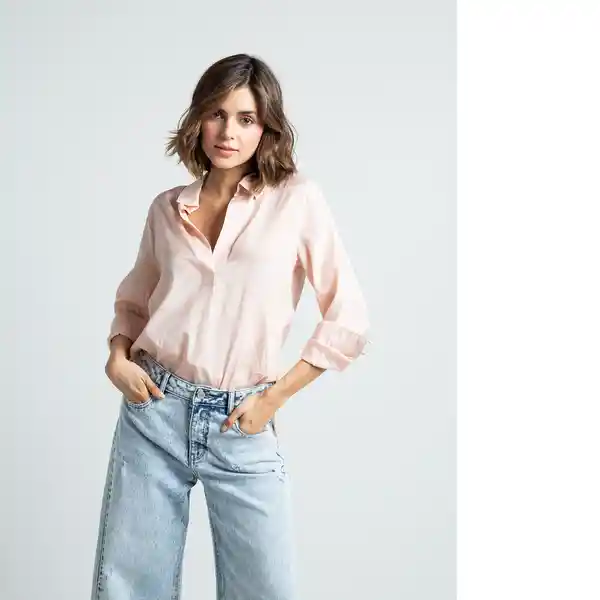 Camisa Capitole Mujer Rosa Amaranto Talla L 512F342 Naf Naf